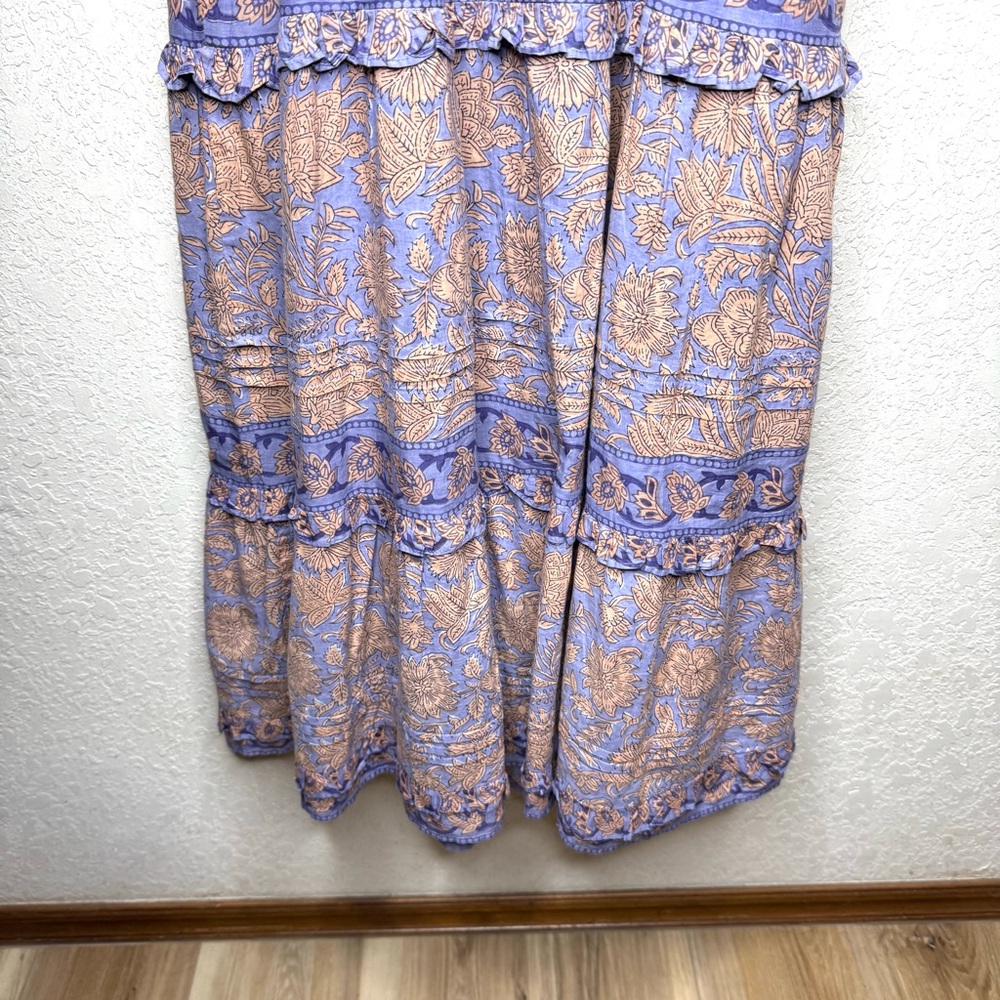 Cleobella Jolene Purple and Orange Printed Midi Dress Small - Picture 12 of 14
